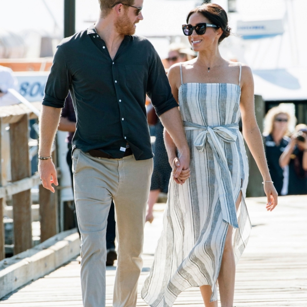 Reformation Pineapple Striped Linen Dress